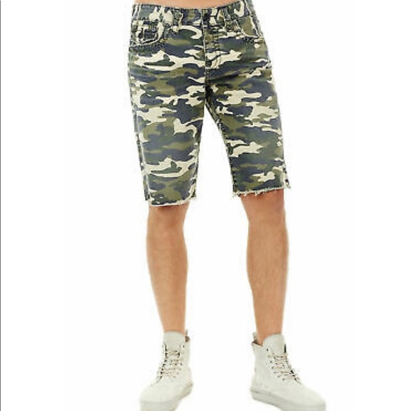true religion camo shorts